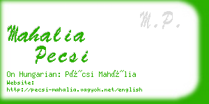 mahalia pecsi business card
